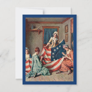  Betsy Ross en creatie van de Amerikaanse vlag Feestdagenkaart