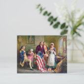 Betsy Ross en de sterren en Stripes 1777 Briefkaart (Staand voorkant)