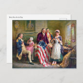 Betsy Ross en de sterren en Stripes 1777 Briefkaart (Voorkant / Achterkant)