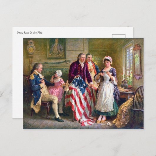 Betsy Ross en de sterren en Stripes 1777 Briefkaart (Voorkant / Achterkant)
