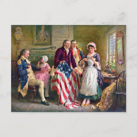 Betsy Ross en de sterren en Stripes 1777 Briefkaart (Voorkant)