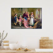 Betsy Ross en de sterren en Stripes 1777 Poster (Keuken)