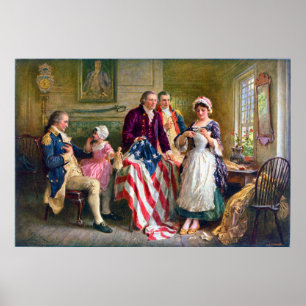 Betsy Ross en de sterren en Stripes 1777 Poster