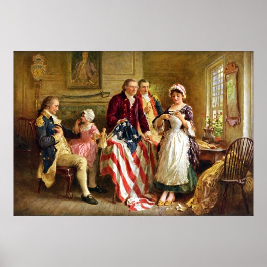 Betsy Ross en Generaal George Washington Poster (Voorkant)