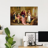 Betsy Ross en Generaal George Washington Poster (Thuiskantoor)
