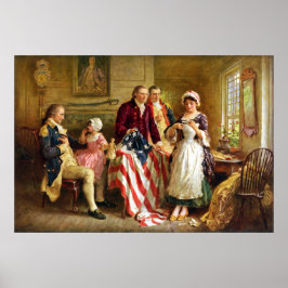 Betsy Ross en Generaal George Washington Poster