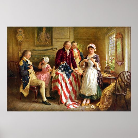 Betsy Ross en Generaal George Washington Poster (Voorkant)