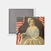 Betsy Ross First American Flag Portret US Magneet (Voorkant / Achterkant)