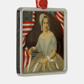 Betsy Ross First American Flag  Portret US Metalen Ornament (Rechts)