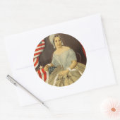 Betsy Ross First American Flag  Portret US Ronde Sticker (Envelop)