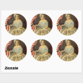 Betsy Ross First American Flag  Portret US Ronde Sticker (Vel)