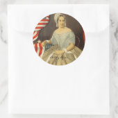 Betsy Ross First American Flag  Portret US Ronde Sticker (Tas)