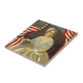 Betsy Ross First American Flag  Portret US Tegeltje (Zijkant)