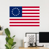 Betsy Ross Flag  American Flag Poster Print (Thuiskantoor)