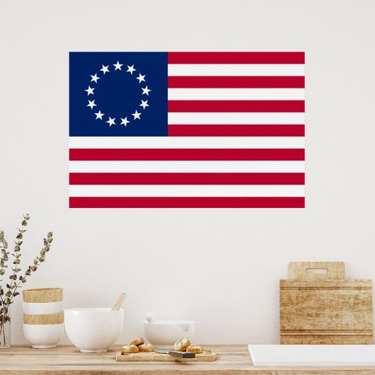 Betsy Ross Flag American Flag Poster Print (Keuken)