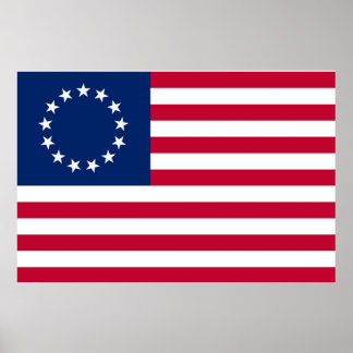 Betsy Ross Flag  American Flag Poster Print