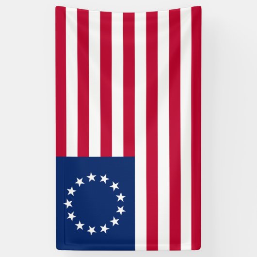 Betsy Ross Flag -  Amerikaanse vlag  Spandoek (Verticaal)