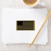 Betsy Ross Flag, Black Line Art Etiket (Insitu)