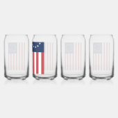 Betsy Ross Flag Design Drinkware Set Blikvorm Glas (Achterkant)