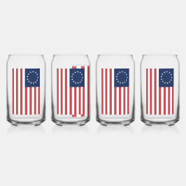 Betsy Ross Flag Design Drinkware Set Blikvorm Glas