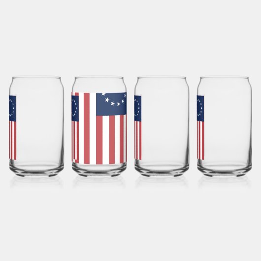 Betsy Ross Flag Design Drinkware Set Blikvorm Glas (Links)