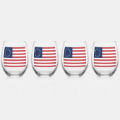Betsy Ross Flag Design Drinkware Set Wijnglas Zonder Voet (Voorkant)