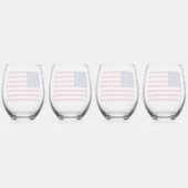 Betsy Ross Flag Design Drinkware Set Wijnglas Zonder Voet (Achterkant)