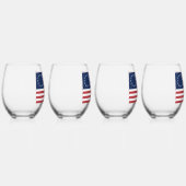 Betsy Ross Flag Design Drinkware Set Wijnglas Zonder Voet (Rechts)