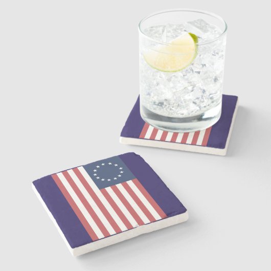 Betsy Ross Flag Design Stone Onderzetter (Zijkant)