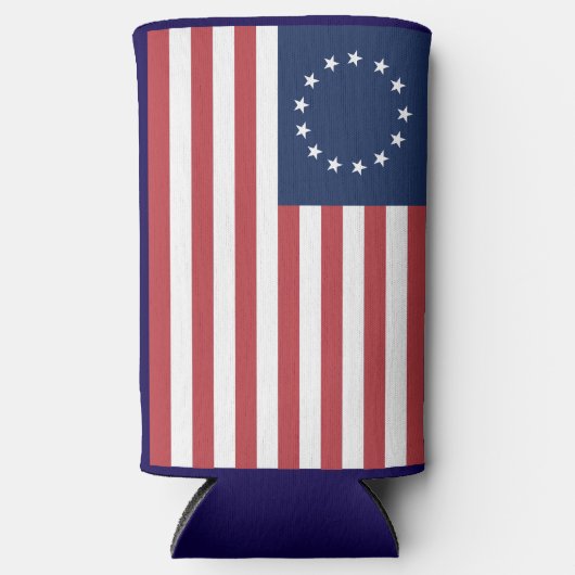 Betsy Ross Flag Design Thin Koelbox Seltzer Blikjeskoeler (Voorkant)