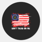 Betsy Ross Flag Don't Tread Patriot On Me  Ronde Sticker (Voorkant)