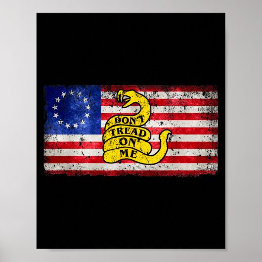 Betsy Ross Flag Dont Tread Patriotic On Me For Men Poster (Voorkant)