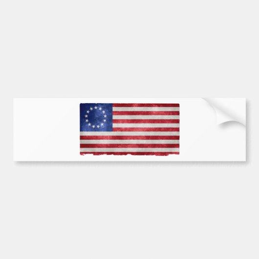 Betsy Ross Flag Grunge Bumpersticker (Voorkant)