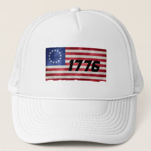 Betsy Ross flag hat Unisex Twill Trucker Pet (Voorkant)