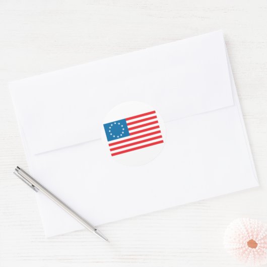 Betsy Ross Flag Ronde Sticker (Envelop)