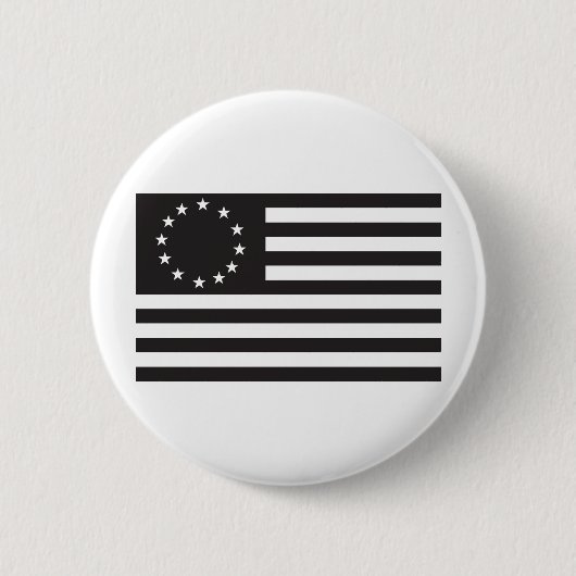 Betsy Ross Flag - Zwart Ronde Button 5,7 Cm (Voorkant)