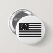 Betsy Ross Flag - Zwart Ronde Button 5,7 Cm (Voorkant /achterkant)