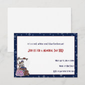 Betsy Ross maakt een Flag Memorial Day Party Kaart (Voorkant / Achterkant)