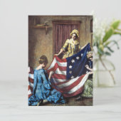Betsy Ross naait de Amerikaanse vlag Kaart (Staand voorkant)