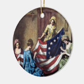 Betsy Ross naait de Amerikaanse vlag Keramisch Ornament (Links)