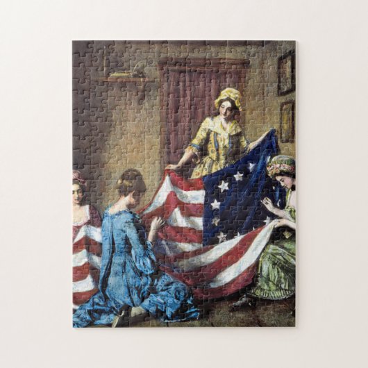 Betsy Ross naait de Amerikaanse vlag Legpuzzel (Verticaal)