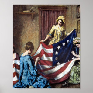 Betsy Ross naait de Amerikaanse vlag Poster