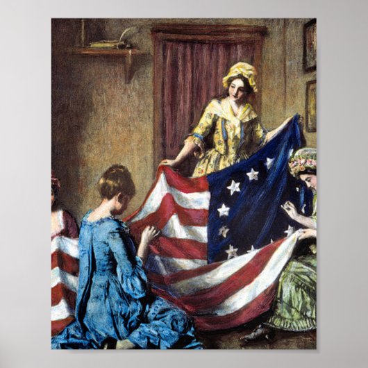 Betsy Ross naait de Amerikaanse vlag Poster (Voorkant)