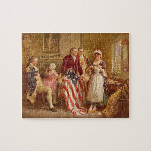 Betsy Ross naait de Amerikaanse vlag Puzzle Legpuzzel (Horizontaal)