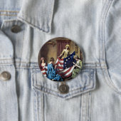Betsy Ross naait de Amerikaanse vlag Ronde Button 7,6 Cm (In situ)