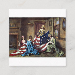 Betsy Ross naait de Amerikaanse vlag Vierkante Visitekaartje