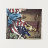Betsy Ross naait de Amerikaanse vlag Wandkleed (Voorkant (horizontaal))