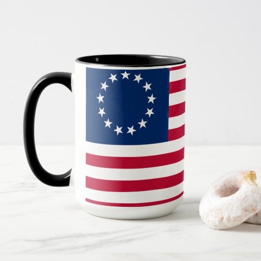 Betsy Ross Old Glory American Vlag Mok (Met donut)