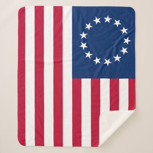 Betsy Ross Old Glory American Vlag Sherpa Deken (Voorkant)