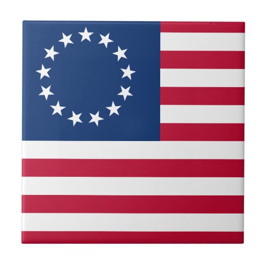 Betsy Ross Old Glory American Vlag Tegeltje (Voorkant)